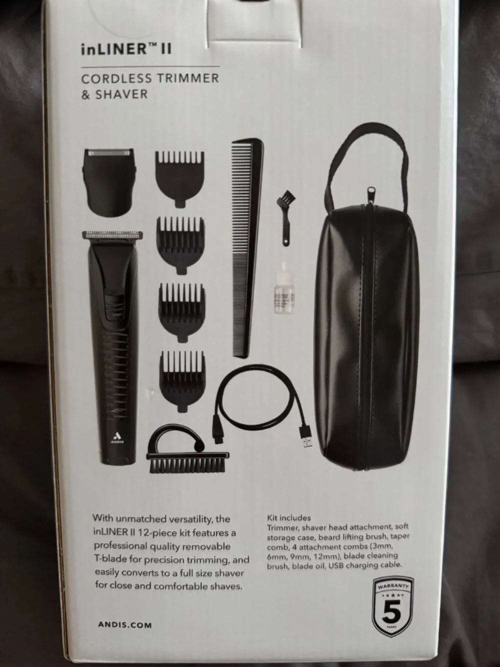 Andis inLINER II Cordless Trimmer & Shaver 12-Piece Kit